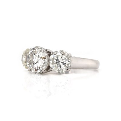 Lot 100 - 18CT White Gold 3.65ct Diamond Trilogy Ring