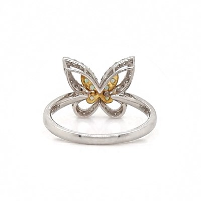Lot 120 - Platinum & 18CT Gold Alexandrite and Diamond Butterfly Ring