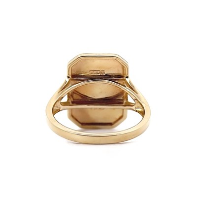 Lot 119 - 9CT Yellow Gold Diamond Signet Ring