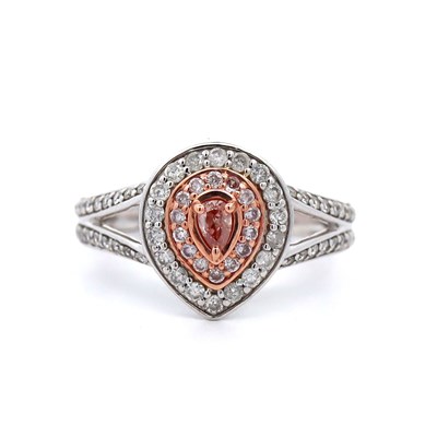 Lot 159 - 14CT White & Rose Gold 0.53CT Diamond Ring