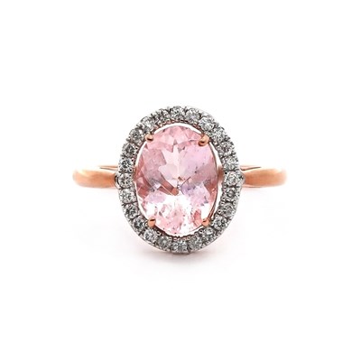 Lot 161 - 14CT Rose Gold 2.52CT Morganite & Diamond Ring