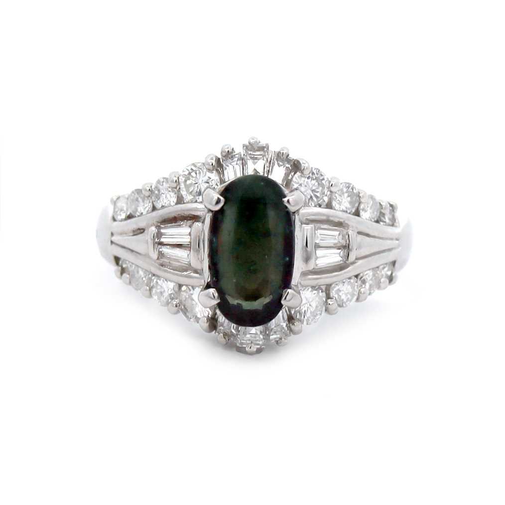 Lot 8 - Platinum GIA Certified 1.01CT Alexandrite & Diamond Ring