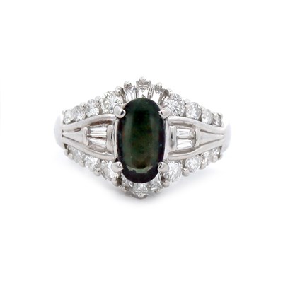 Lot 8 - Platinum GIA Certified 1.01CT Alexandrite & Diamond Ring