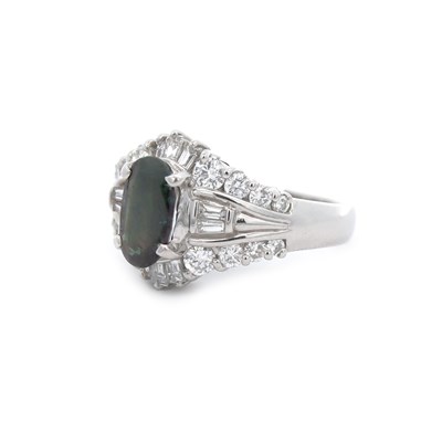 Lot 8 - Platinum GIA Certified 1.01CT Alexandrite & Diamond Ring