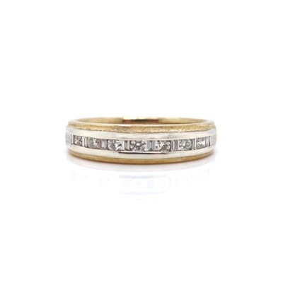 Lot 81 - 9CT Yellow and White Gold 0.30ct Diamond Half Eternity Ring Band