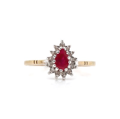 Lot 92 - 9CT Yellow And White Gold 0.57ct Ruby And Diamond Dress Ring