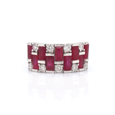 Lot 53 - 14CT White Gold 2.06ct Ruby And Diamond Dress Ring