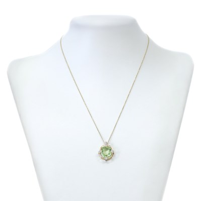 Lot 184 - 14CT Yellow Gold 4.22ct Tourmaline And Diamond Necklace