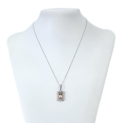 Lot 144 - 14CT White Gold 4.60ct Pink Tourmaline, Ruby, Emerald And Diamond Necklace
