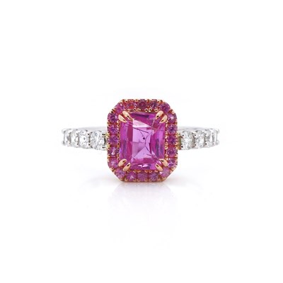 Lot 28 - 14CT White And Rose Gold 1.88ct Fancy Pink Sapphire And Diamond Dress Ring