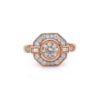 Lot 185 - 14CT Rose Gold 1.12ct Diamond Dress Ring
