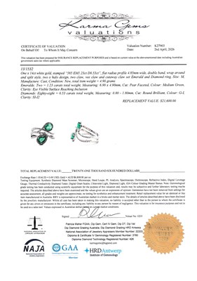 Lot 181 - 14CT White Gold 1.23ct Emerald And Diamond Cocktail Ring