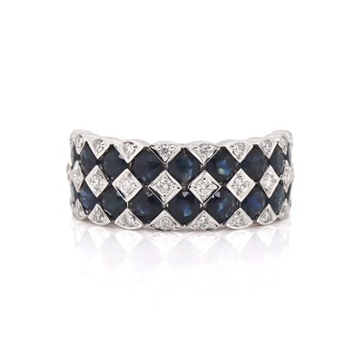 Lot 45 - 14CT White Gold 2.32ct Blue Sapphire And Diamond Ring