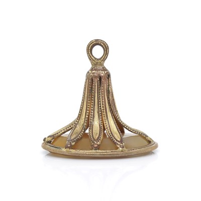 Lot 147 - Gold Plated Antique Agate Fob Seal