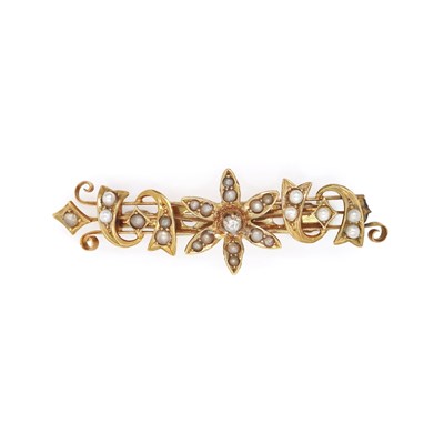 Lot 109 - 9CT Yellow Gold Pearl Brooch