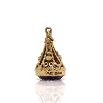 Lot 41 - 9CT Yellow Gold Antique Amethyst Fob Pendant