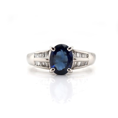 Lot 174 - Platinum 1.50CT Sapphire & Diamond Ring