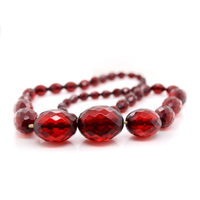 Lot 162 - Cherry Bakelite Beaded Vintage Necklace