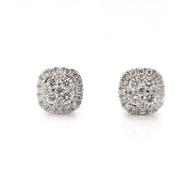 Lot 131 - 18ct White Gold Diamond Stud Earrings