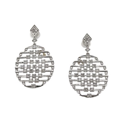 Lot 2 - 18CT White Gold & Diamond Drop Earrings