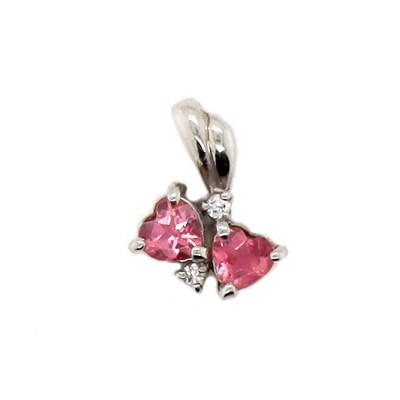 Lot 191 - Platinum Pink Tourmaline & Diamond Pendant