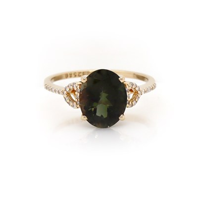 Lot 91 - 14CT Yellow Gold 2.55CT Tourmaline & Diamond Ring