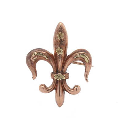 Lot 194 - 9CT Rose And Yellow Gold Fleur De Lys Brooch