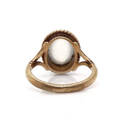 Lot 27 - 9CT Yellow Gold Antique Moonstone Ring